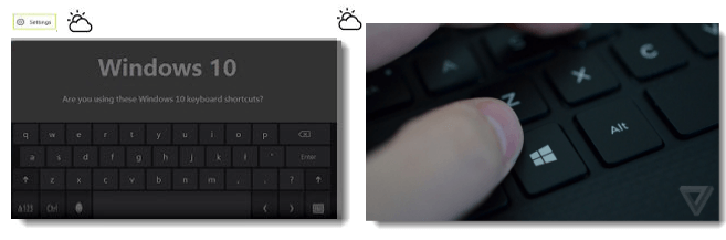 Verwenden Sie die Tastenkombination in Windows 10