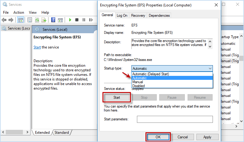 Windows 10에서 회색으로 표시된 \"보안 데이터를 위한 콘텐츠 암호화\" 옵션을 수정하는 방법