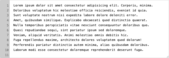 Line Numbers for <textarea> SVG を使用