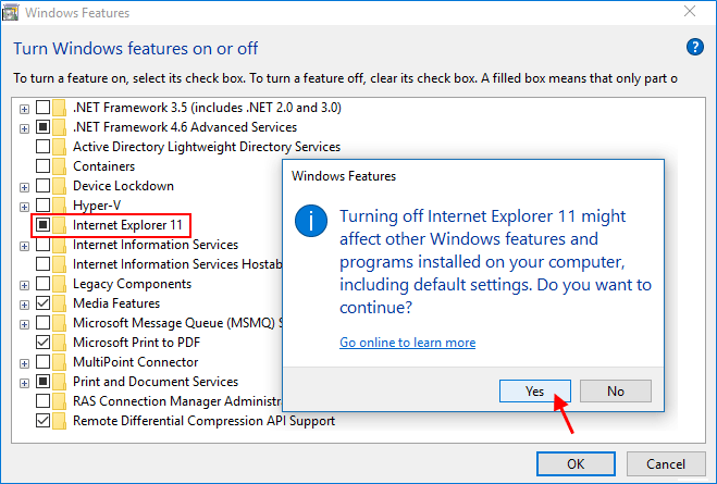 How to Disable Internet Explorer in Windows 10