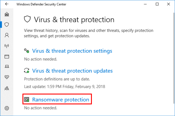 How to Protect Files/Folders against Ransomware Attacks in Windows 10