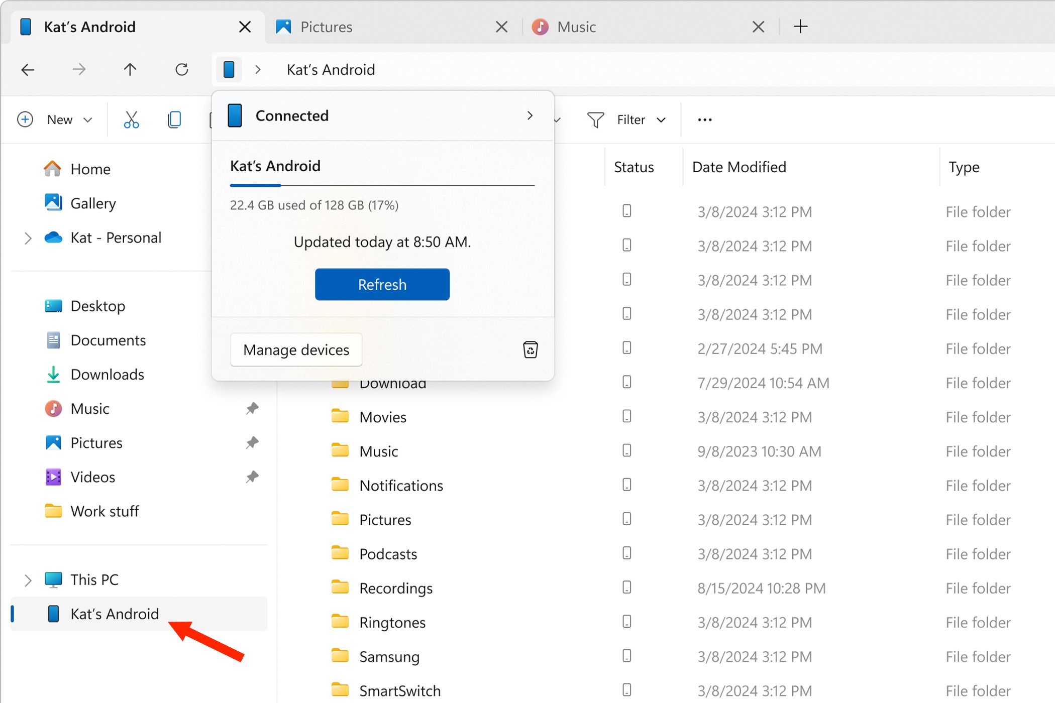 Windows 11 Is Adding Your Android Phone to File Explorer