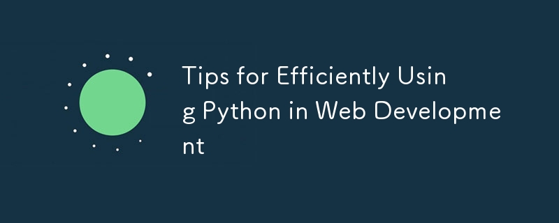 Tips for Efficiently Using Python in Web Development