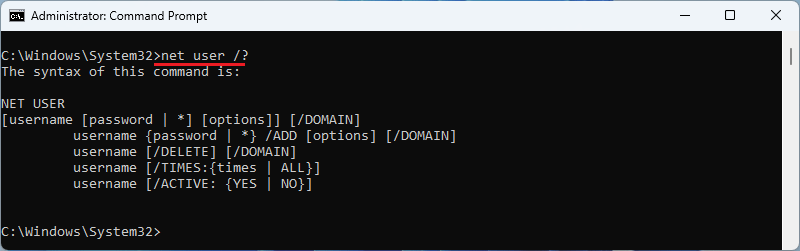 Use CMD to Create a New User with Administrator Privileges in Windows 11 Home