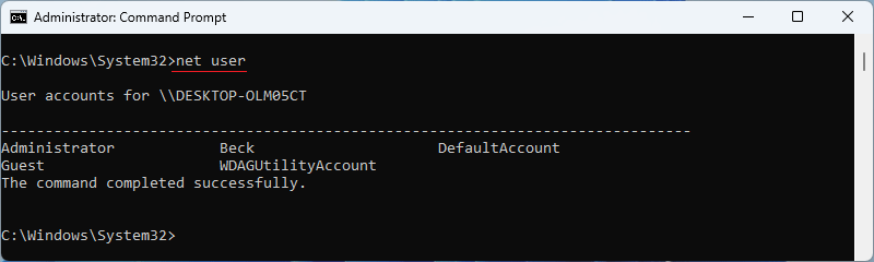 Use CMD to Create a New User with Administrator Privileges in Windows 11 Home