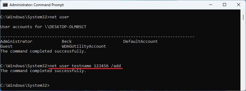 Use CMD to Create a New User with Administrator Privileges in Windows 11 Home