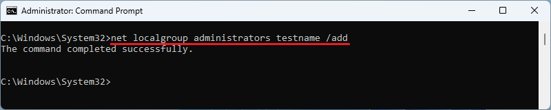Use CMD to Create a New User with Administrator Privileges in Windows 11 Home