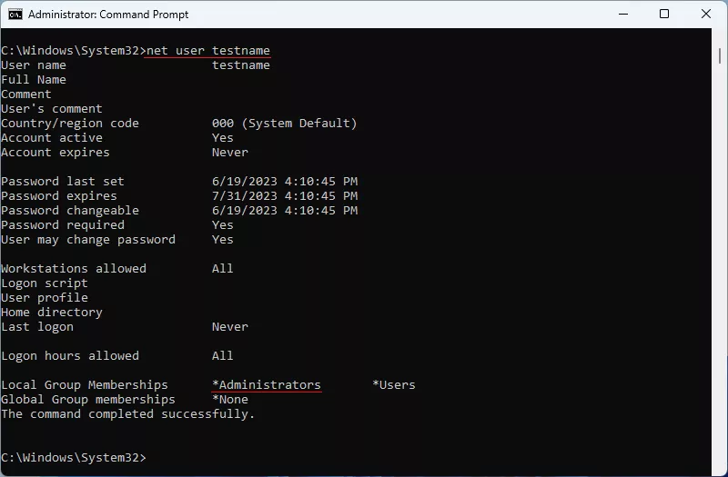 Use CMD to Create a New User with Administrator Privileges in Windows 11 Home