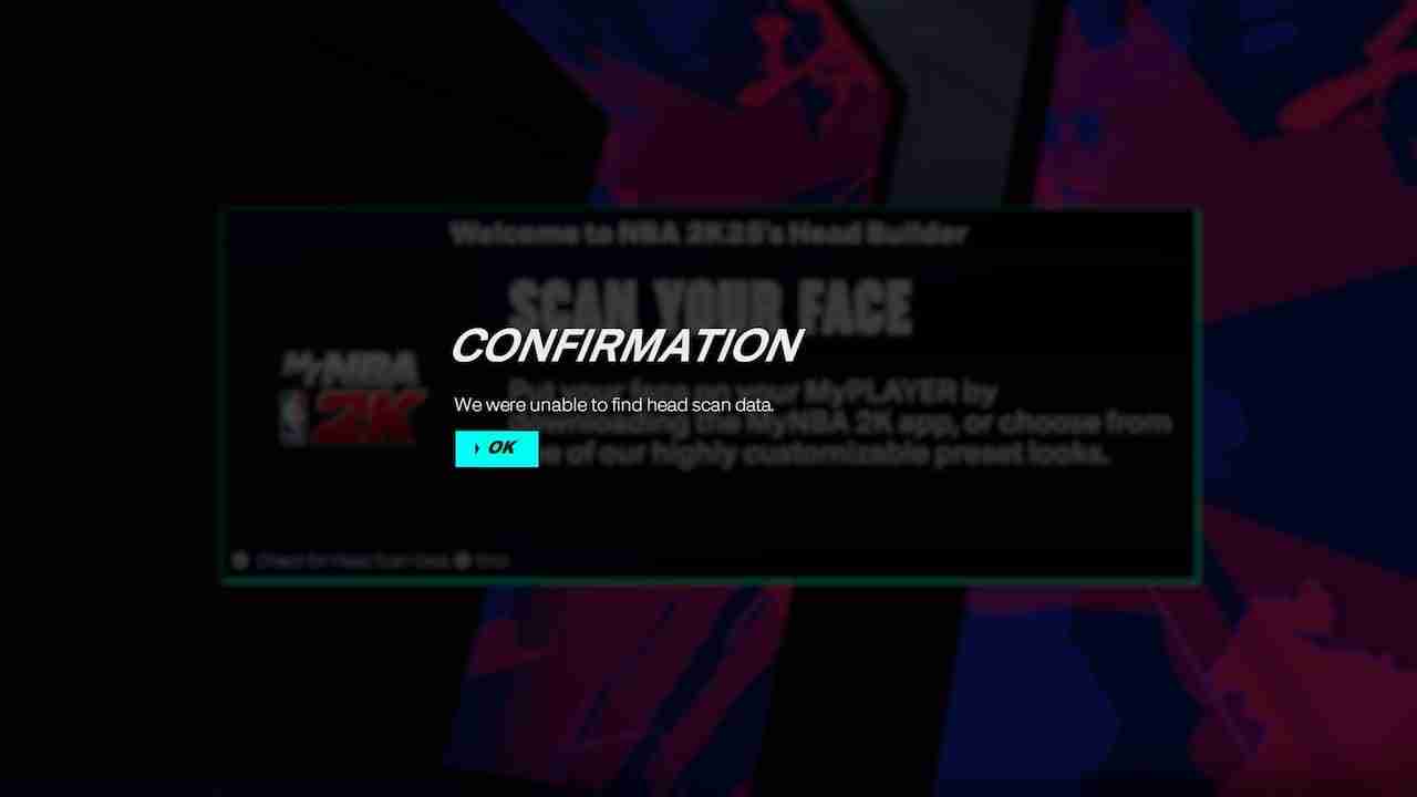 How to fix NBA 2K25 face scan not working