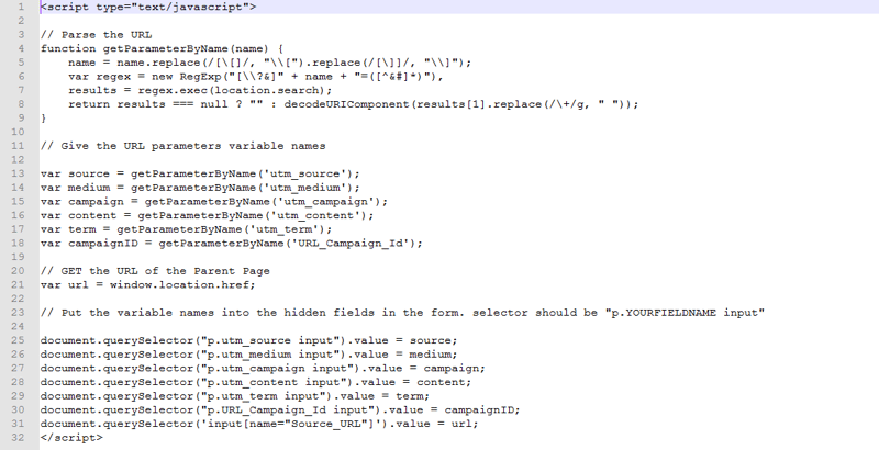 How to fetch full URL and store in hidden field on pardot form