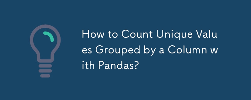 How to Count Unique Values Grouped by a Column with Pandas?