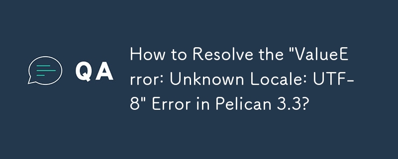 How to Resolve the \