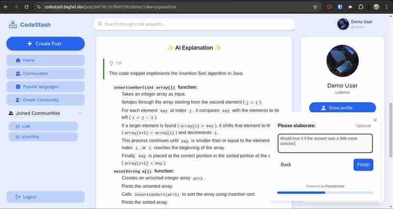 Surveying AI Satisfaction with Formbricks in CodeStash