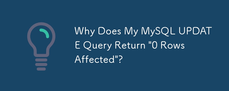 Why Does My MySQL UPDATE Query Return \
