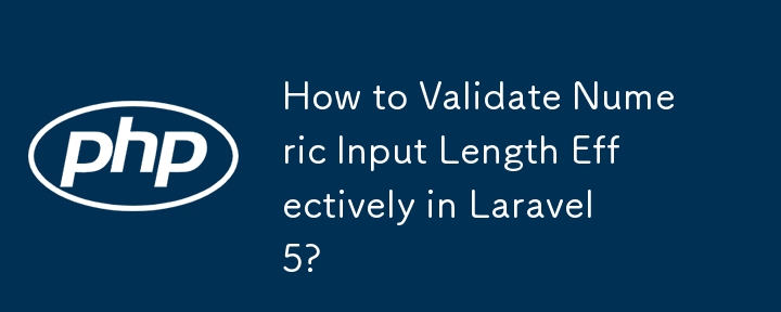 How to Validate Numeric Input Length Effectively in Laravel 5?