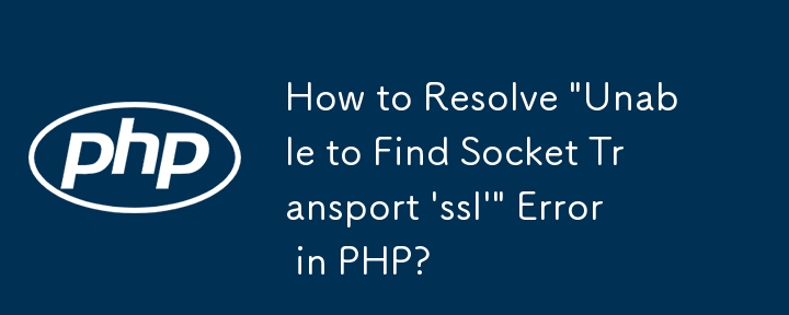 How to Resolve \