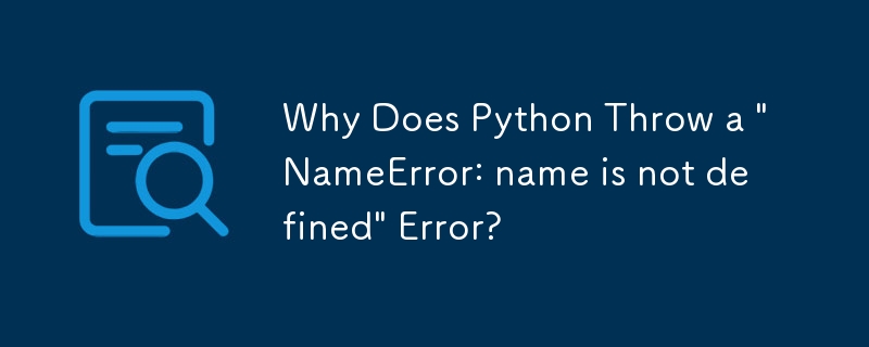 Why Does Python Throw a \