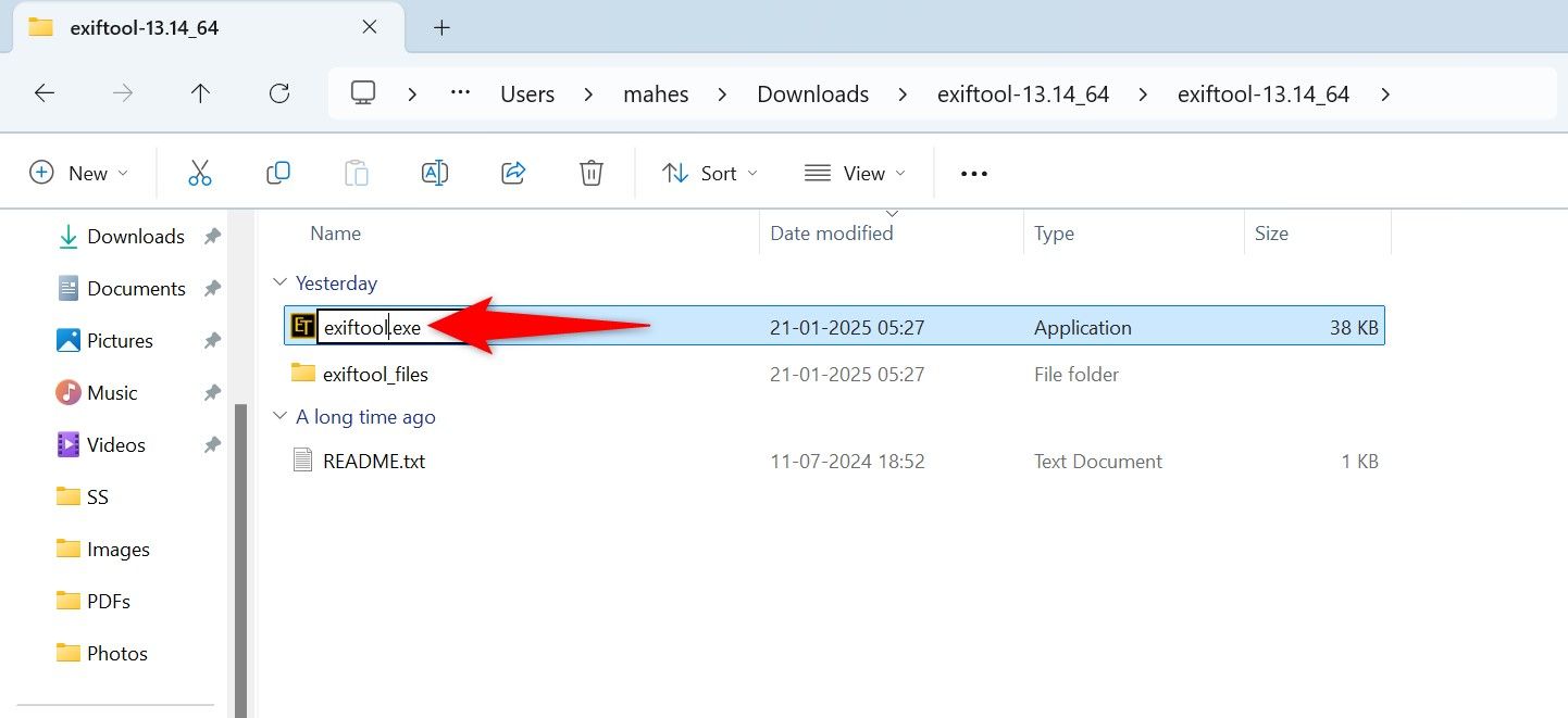 Método de privacidade do Windows 11 Image Exif Protection
