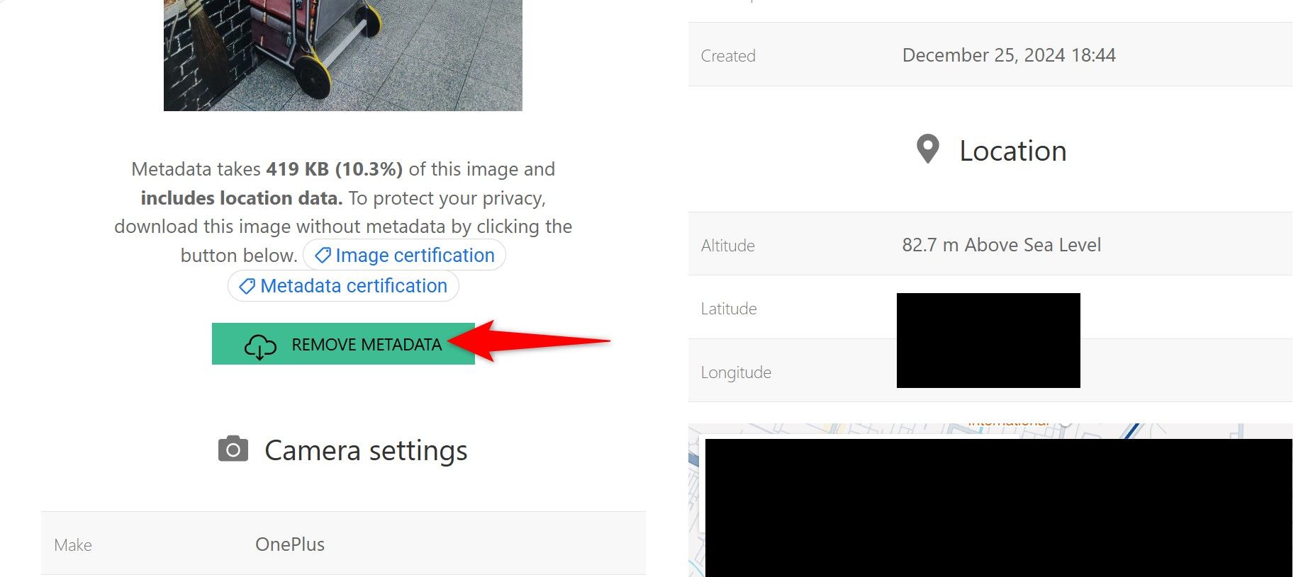 Método de privacidade do Windows 11 Image Exif Protection
